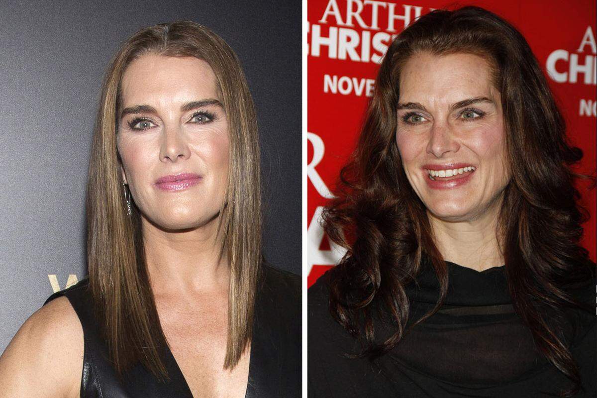 Makellos von "Der Blauen Lagune" bis in ihre 50er Jahre - Nein, Brooke Shields hat sich nicht auf das Wohlwollen der Natur verlassen. Links: 2015, rechts: 2011. Ärztlich begleitetes Altern hat unter Prominenten Tradition.