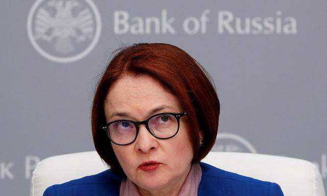 FILE PHOTO: Russian Central Bank Governor Nabiullina attends a news conference in Moscow