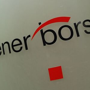 The Vienna Stock Exchange (Wiener Boerse) logo is displayed next to the company's street entrance in Vienna