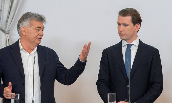 20211003 Press conference concerning the eco-social tax reform VIENNA, AUSTRIA - OCTOBER 3: Vice Chancellor Werner Kogl