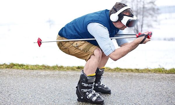 VR-Brille: ja, Skischuhe: nein
