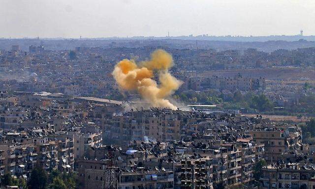 Ein Luftangriff auf Aleppo vom 20. Oktober.