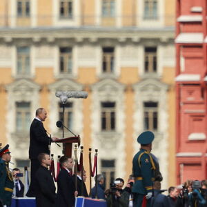 Putin während seiner Rede bei der Militärparade in Moskau anlässlich des Sieges über Nazi-Deutschland.