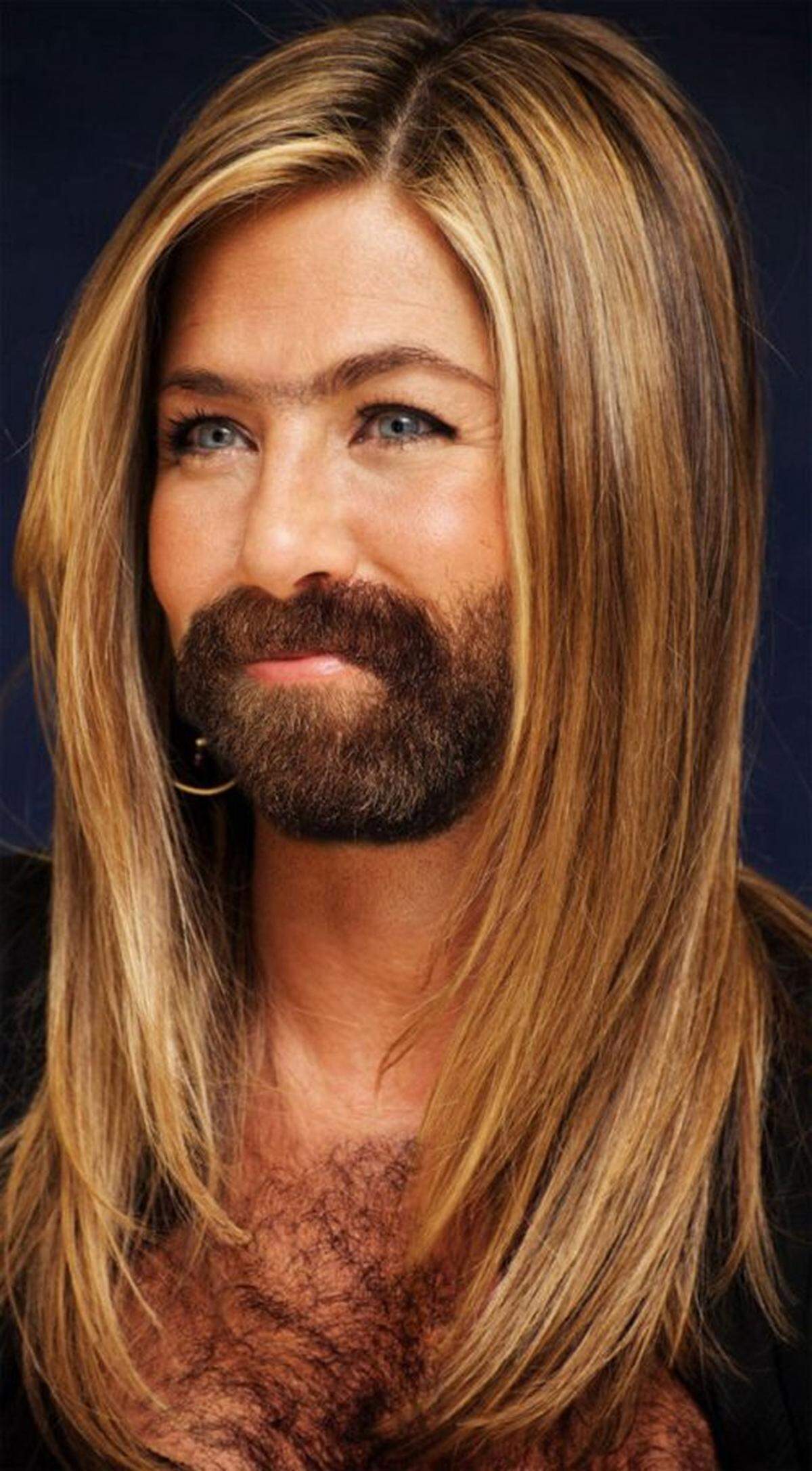 Auch Schauspiel-Star Jennifer Aniston musste einen Bartwuchs über sich ergehen lassen. Ob das einer baldigen Hochzeit mit Justin Theroux zuträglich ist.