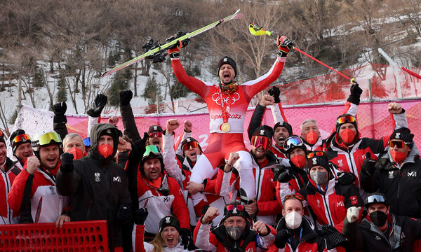 OLYMPISCHE SPIELE PEKING 2022: SKI ALPIN KOMBINATION MAeNNER / SIEGEREHRUNG