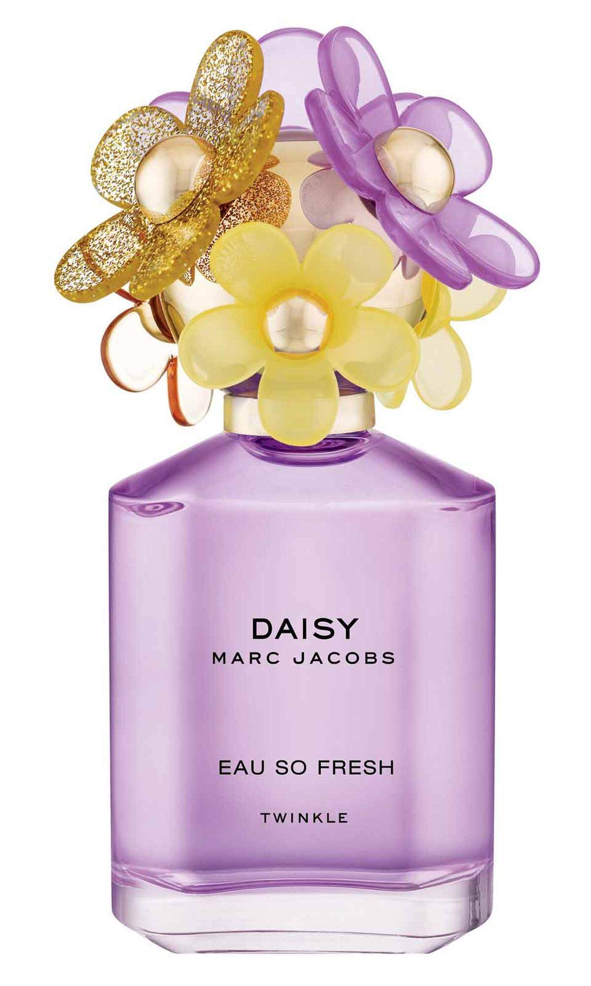 Ein floraler Flakon bringt den gewünschten Duft. Parfum „Daisy“ von Marc Jacobs, 75 ml, 76,95 Euro, im Fachhandel erhältlich.