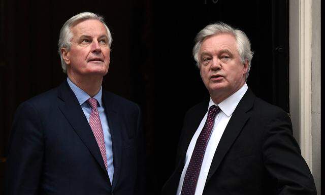 Die Chefverhandler des Brexits: Michel Barnier für die EU, David Davis für Großbritannien.