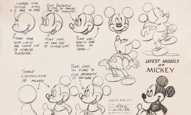 Mickey wächst heran (links Skizzen von 1938).