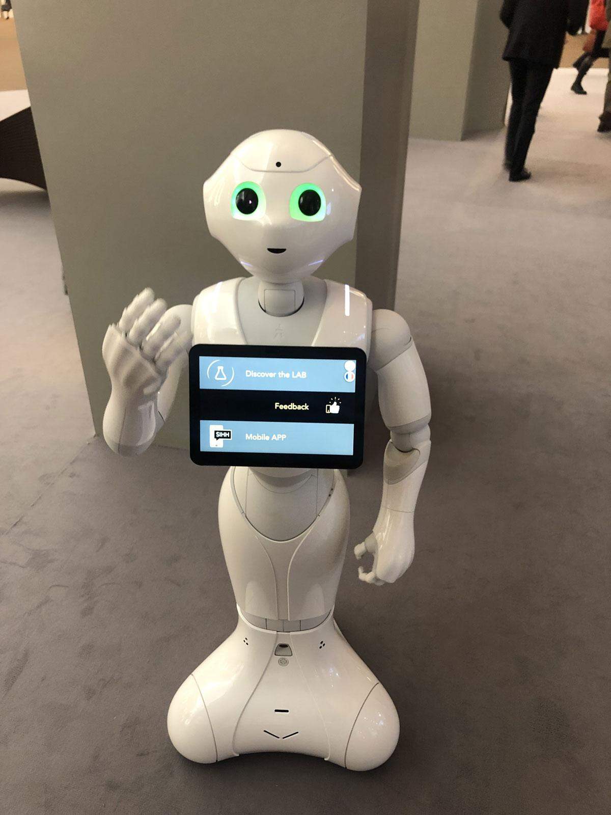 Ein Blick in die Zukunft: Roboter Pepper unterhält die Besucher.