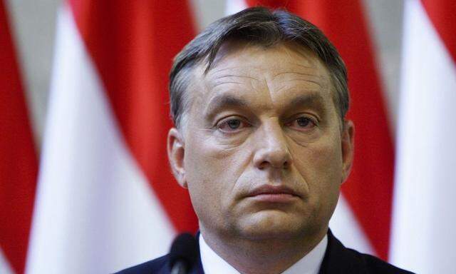 File photo of Hungarian Prime Minister Orban attending a news conference in Budapest