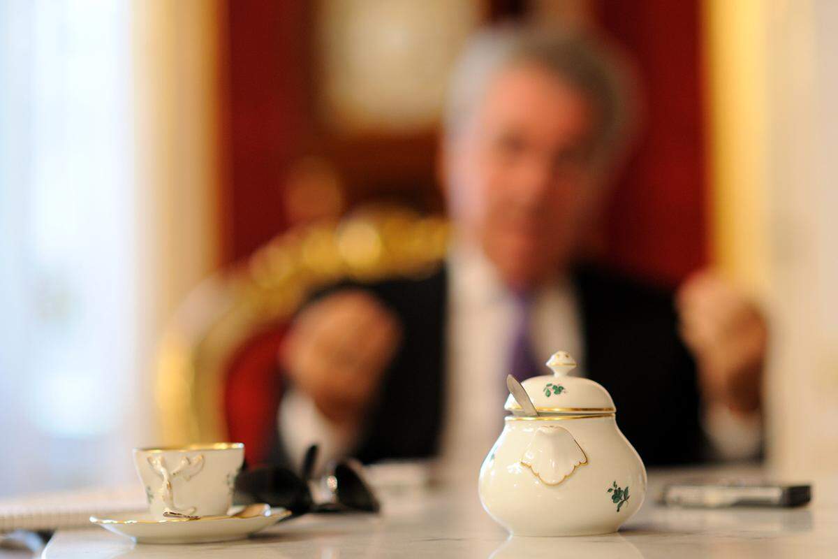 Zu einem Interview mit der „Presse" wurde in der Hofburg Kaffee serviert - mit Zucker.