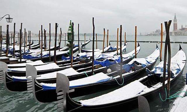 Kälteeinbruch in Italien: Auch aus Venedig wurde wieder Schneefall gemeldet.