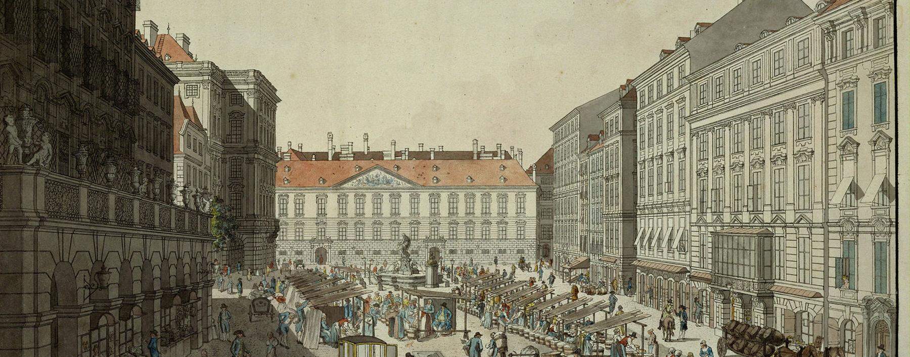 Eine Ansicht des Neuen Markts, Wien.