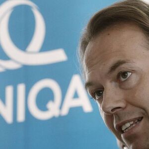 Brandstetter, CEO of Austrian insurer Uniqa, addresses a news conference in Vienna