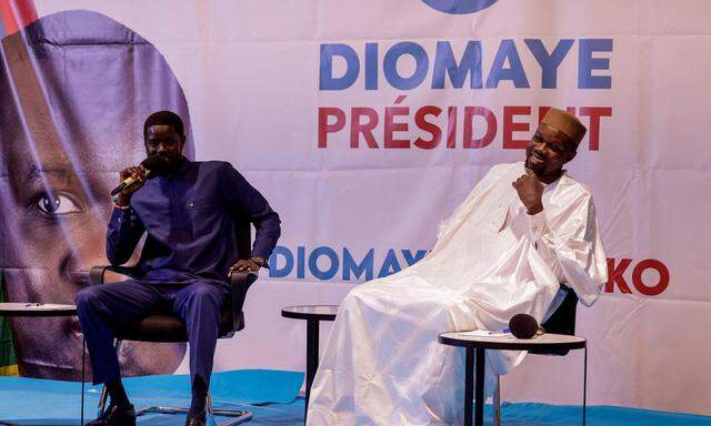 Die kommenden Männer in Senegal: Präsidentschaftskandidat Bassirou Diomaye Faye und Ousmane Sonko, sein Mentor. 