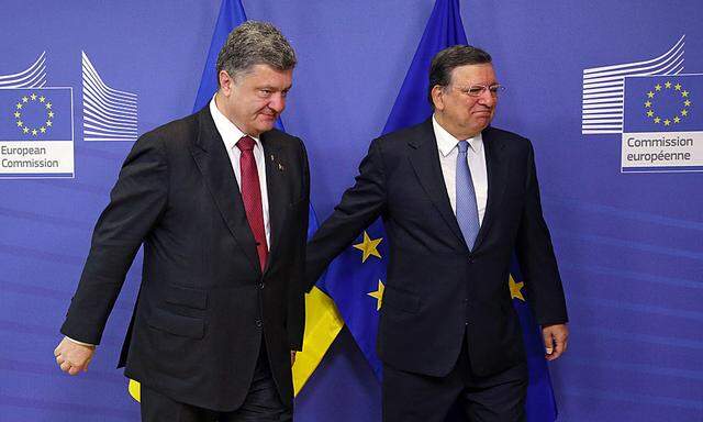 BELGIUM EUCOMMISSION UKRAINE Petro Poroschenko und José Manuel Barroso