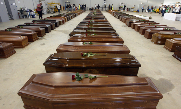 Lampedusa, Opfer, Särge