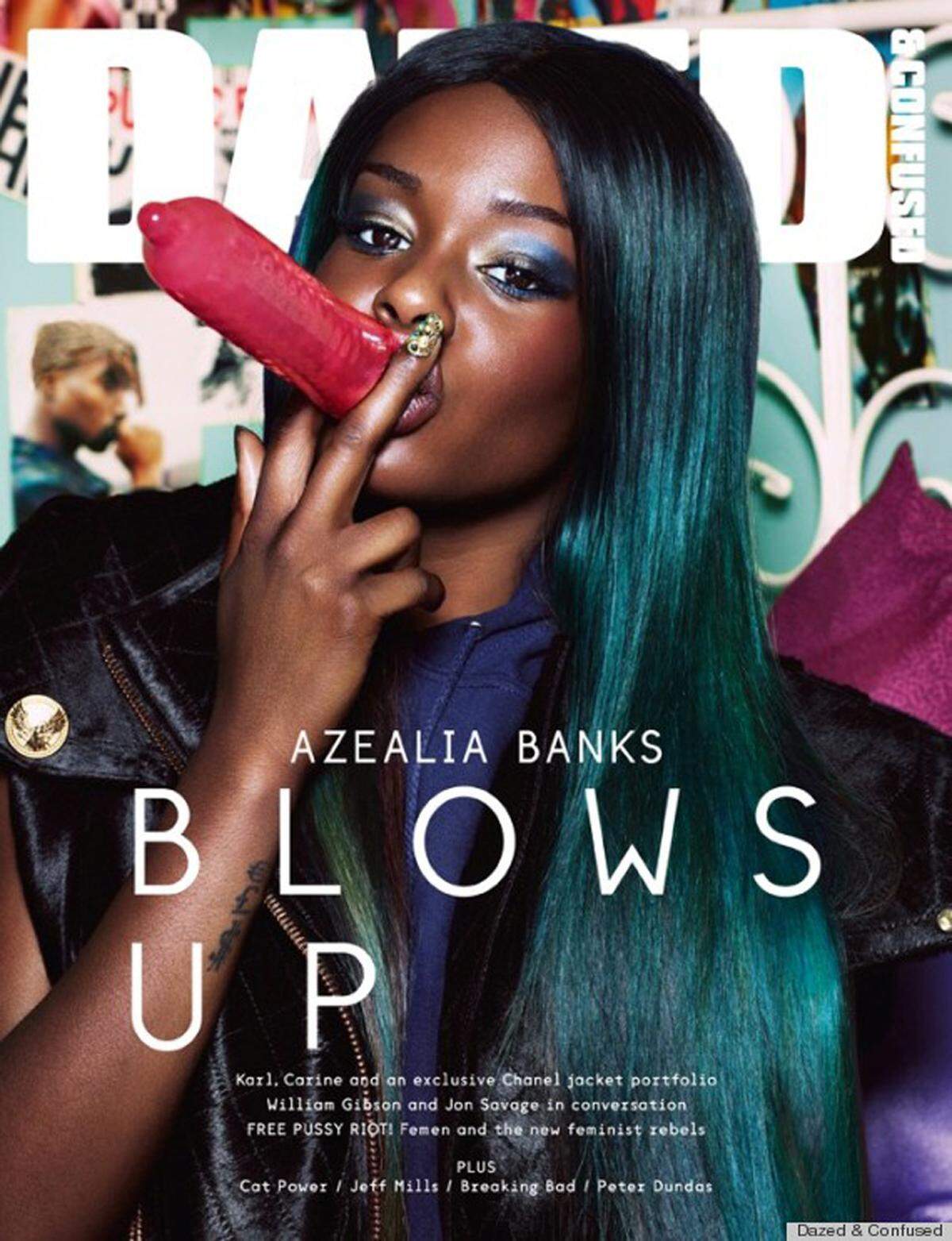 In ganzen sieben Ländern wurde das Magazincover der britischen Ausgabe des Magazins "Dazed &amp; Confused" verboten. Musikerin Azealia Banks ist darauf beim "rauchen" eines Kondoms zu sehen.