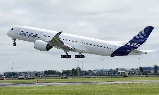 The new Airbus A350 takes off for its maiden flight at the Toulouse-Blagnac airport in southwestern France