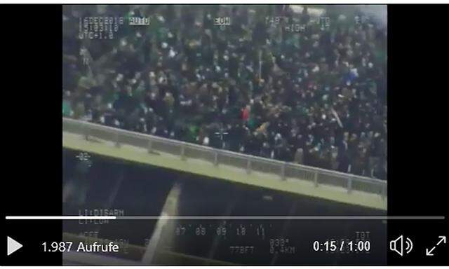 Rapid-Fans auf der Brücke über die A23