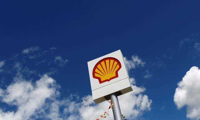 A logo of Shell is pictured at a gas station in the western Canakkale province