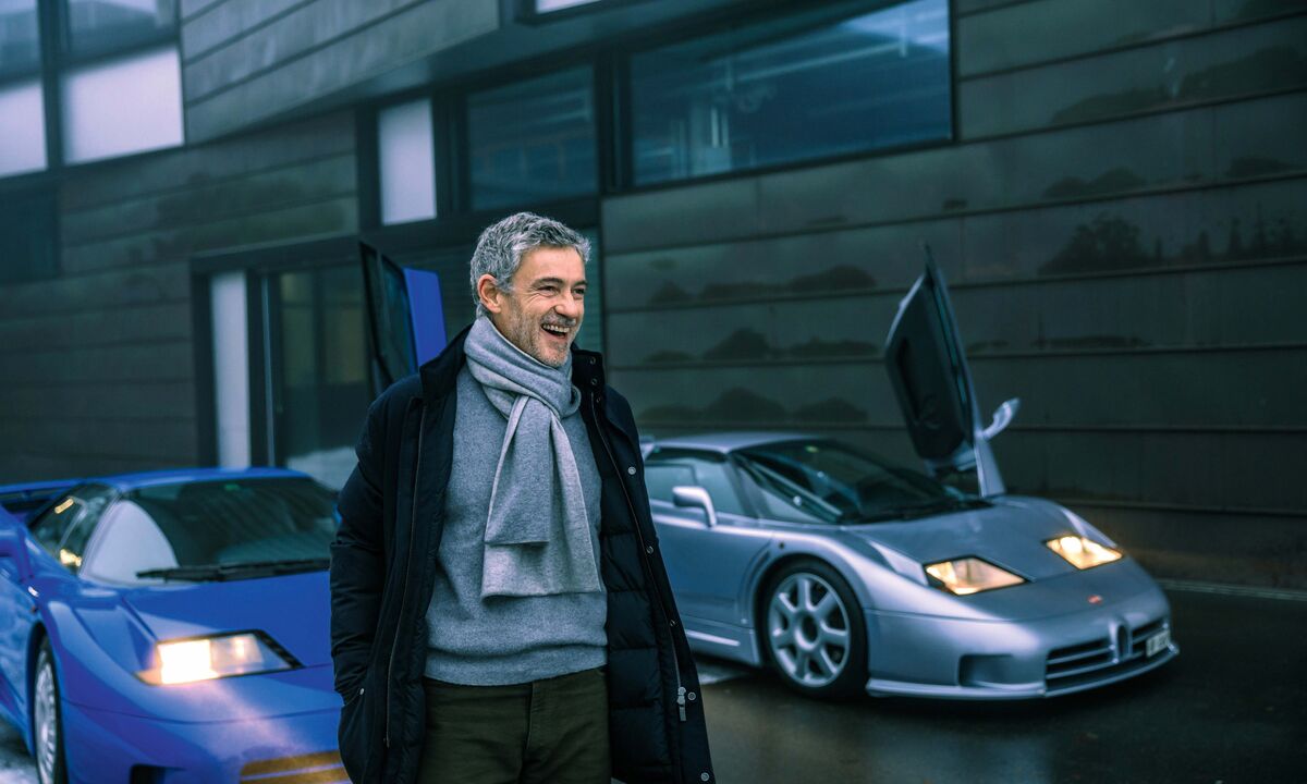 Fritz mit einem Faible für Bugatti, die Artioli-Epoche hatte in seiner Sammlung gefehlt. Behoben durch den silbernen Super Sport.