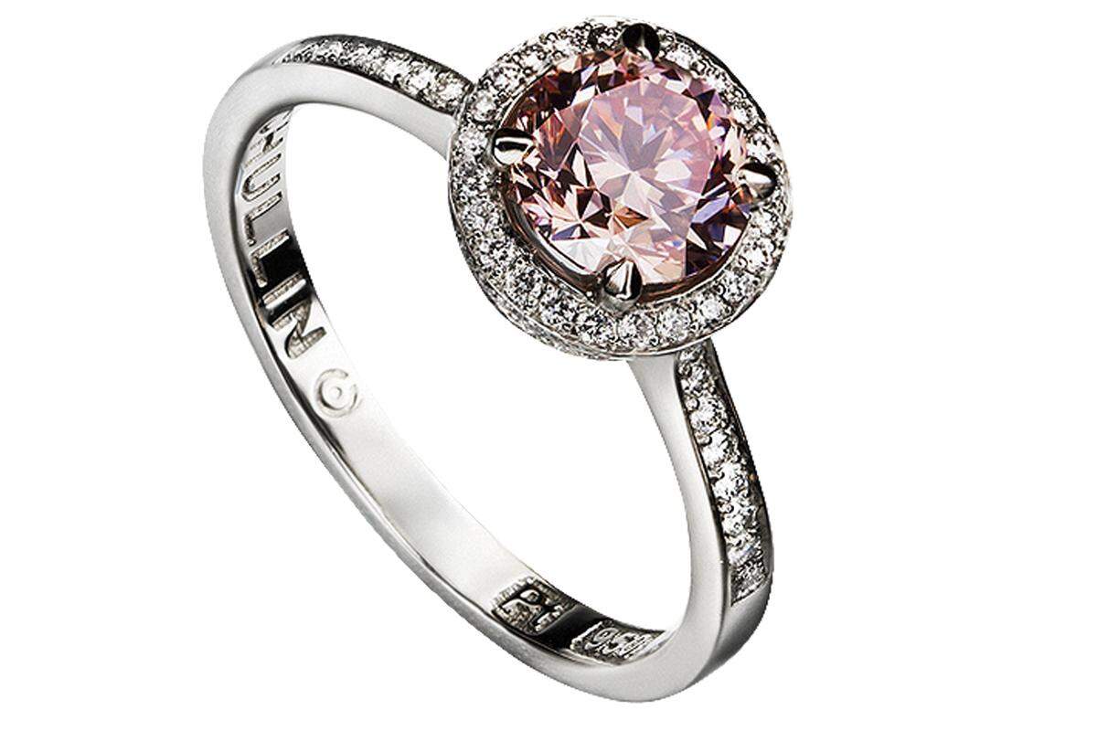 Ring aus Weißgold mit Fancy Pink Diamond, Preis auf Anfrage 