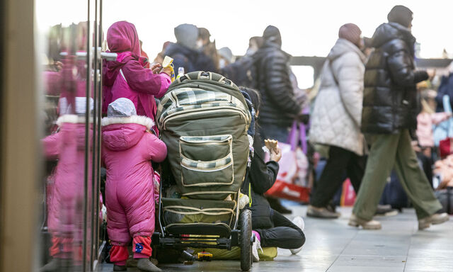 Ankunft geflüchteter Menschen aus der Ukraine am Hauptbahnhof in Wien.