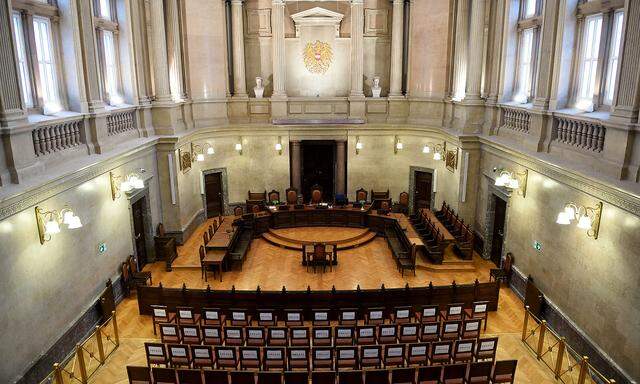 Im Großen Schwurgerichtssaal des Straflandesgerichts Wien findet der Kurz-Prozess statt. 