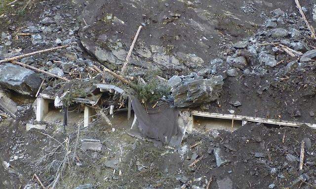Handout shows a mudslide covering the Felbertauern road near the village of Matrei in eastern Tyrol
