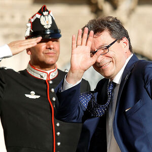 FILE PHOTO: Italy's Undersecretary for Prime Minister Giancarlo Giorgetti arrives for gala dinner at the Quirinal palace in Rome