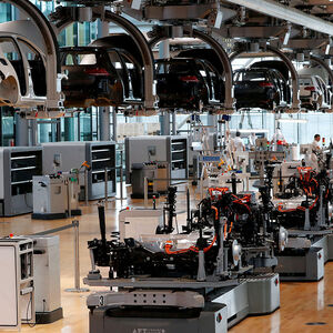 FILE PHOTO: VW e-Golf electric cars are assembled in Dresden