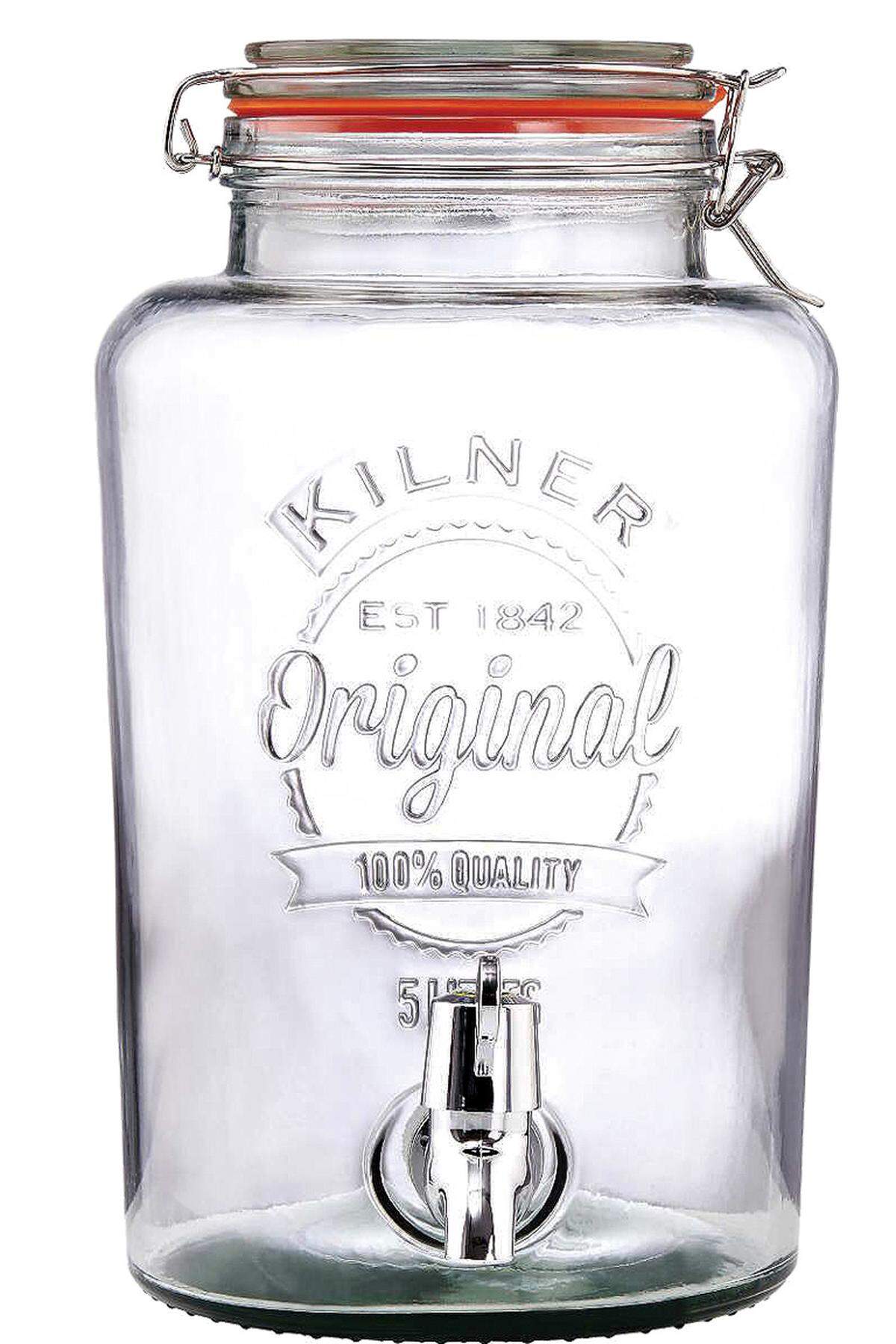 Getränkespender von Kilner, 39,90 Euro, erhältlich etwa bei Butlers, Mariahilfer Straße 42–48, 1060 Wien 