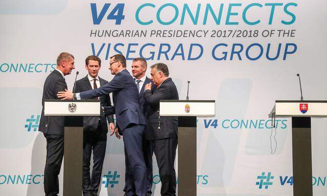 Gipfel in Budapest. Die Regierungschefs der Visegrád-Staaten empfingen bei ihrem Treffen den österreichischen Bundeskanzler, Sebastian Kurz.