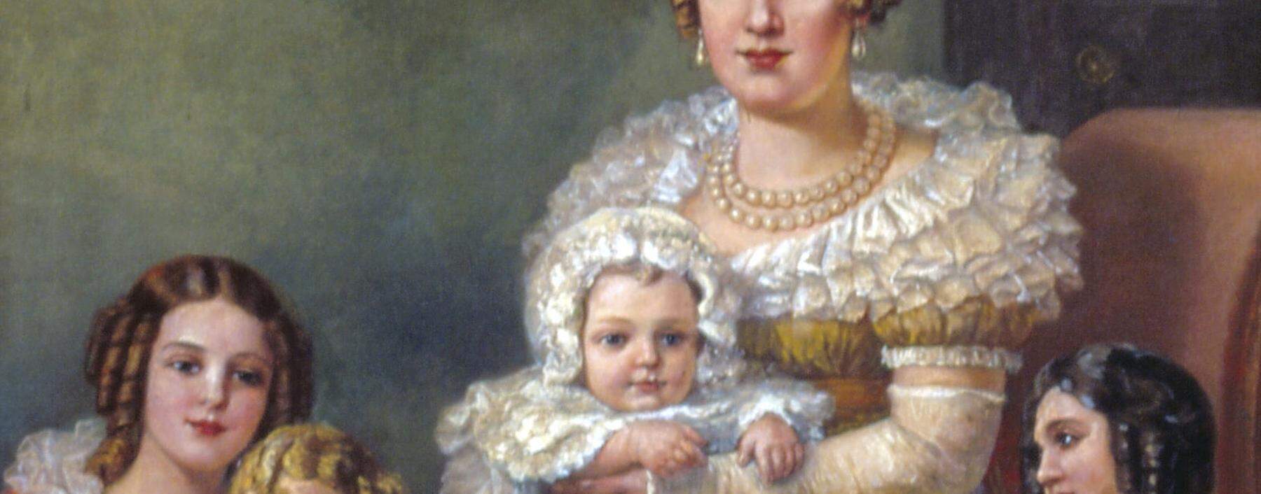 Maria Leopoldine als Herrscherin von Brasilien inmitten ihrer Kinderschar. 