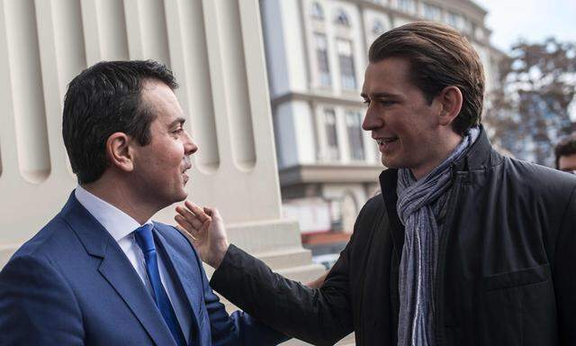 Österreichs Außenminister, Sebastian Kurz, traf in Skopje seinen mazedonischen Kollegen Poposki.