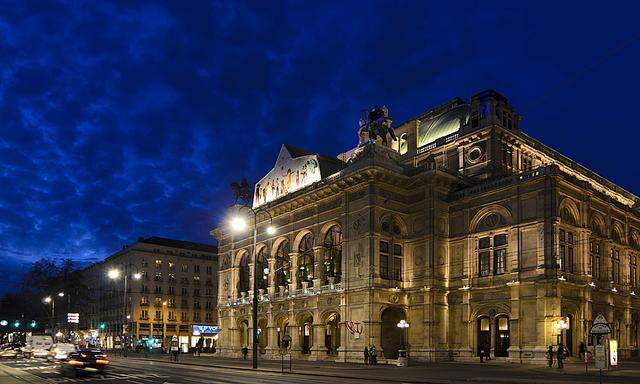 Staatsoper Wien Nacht beleuchtet