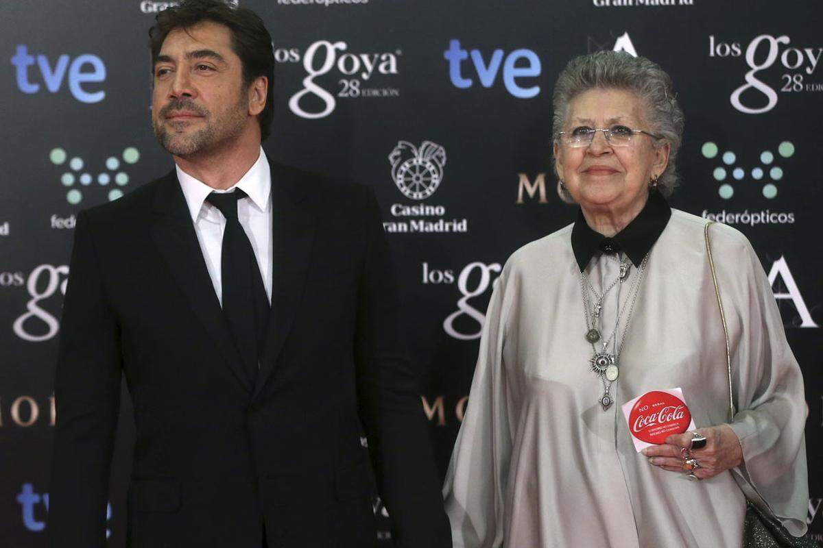 Javier Bardem brachte Pilar Bardem heuer zu den spanischen Goya Awards mit.