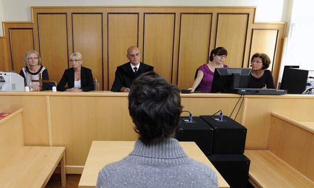 Der junge Angeklagte vor dem Schöffensenat im Wiener Neustädter Gericht