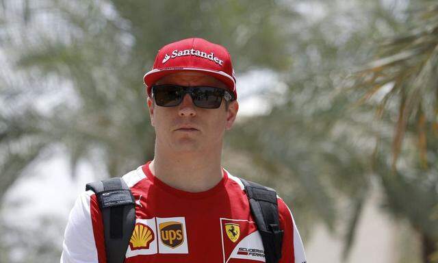 Ferrari Formula One driver Kimi Raikkonen of Finland arrives ahead of Bahrain's F1 Grand Prix at Bahrain International Circuit south of Manama