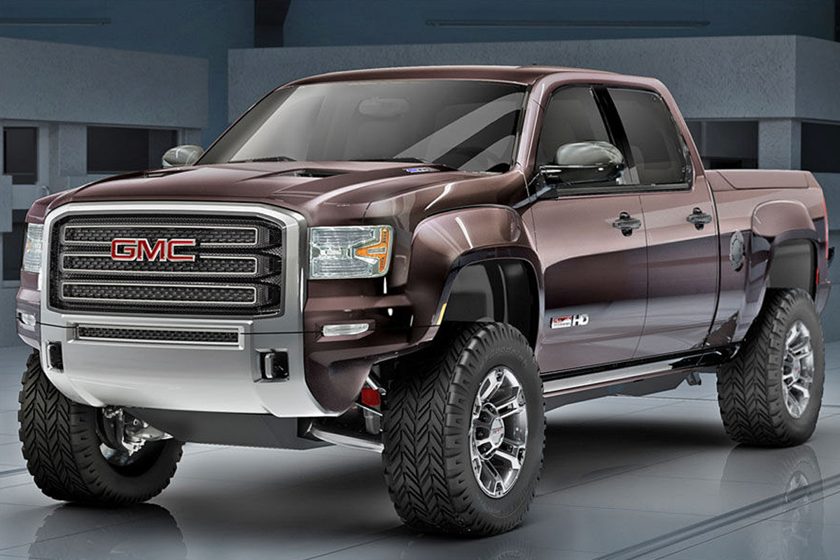 Die USA bleiben weiterhin ihrer Auto-Tradition treu: monströs, mächtig, schwer. Der GMC Sierra All Terrain HD Concept mit fast sechs Meter Länge, mehr als zwei Meter Höhe, 397 PS. Und natürlich ist es ein Pick-up, das Format für die breite Masse. Das Segment legte im vergangenen Jahr in den USA um 18 Prozent zu.
