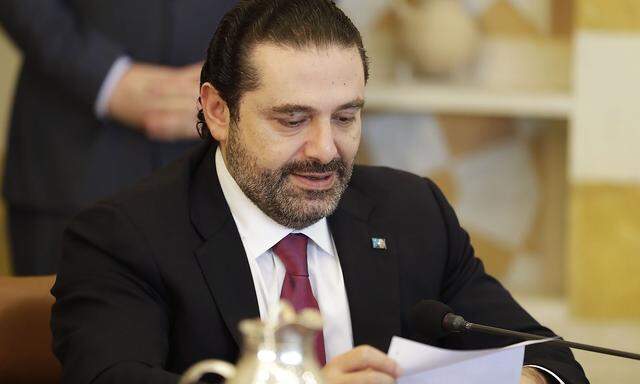 Libanons Premier Hariri bei der Kabinettssitzung