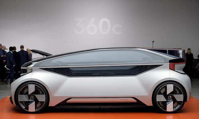 Volvo's 360c autonomous concept car is seen in Gothenburg