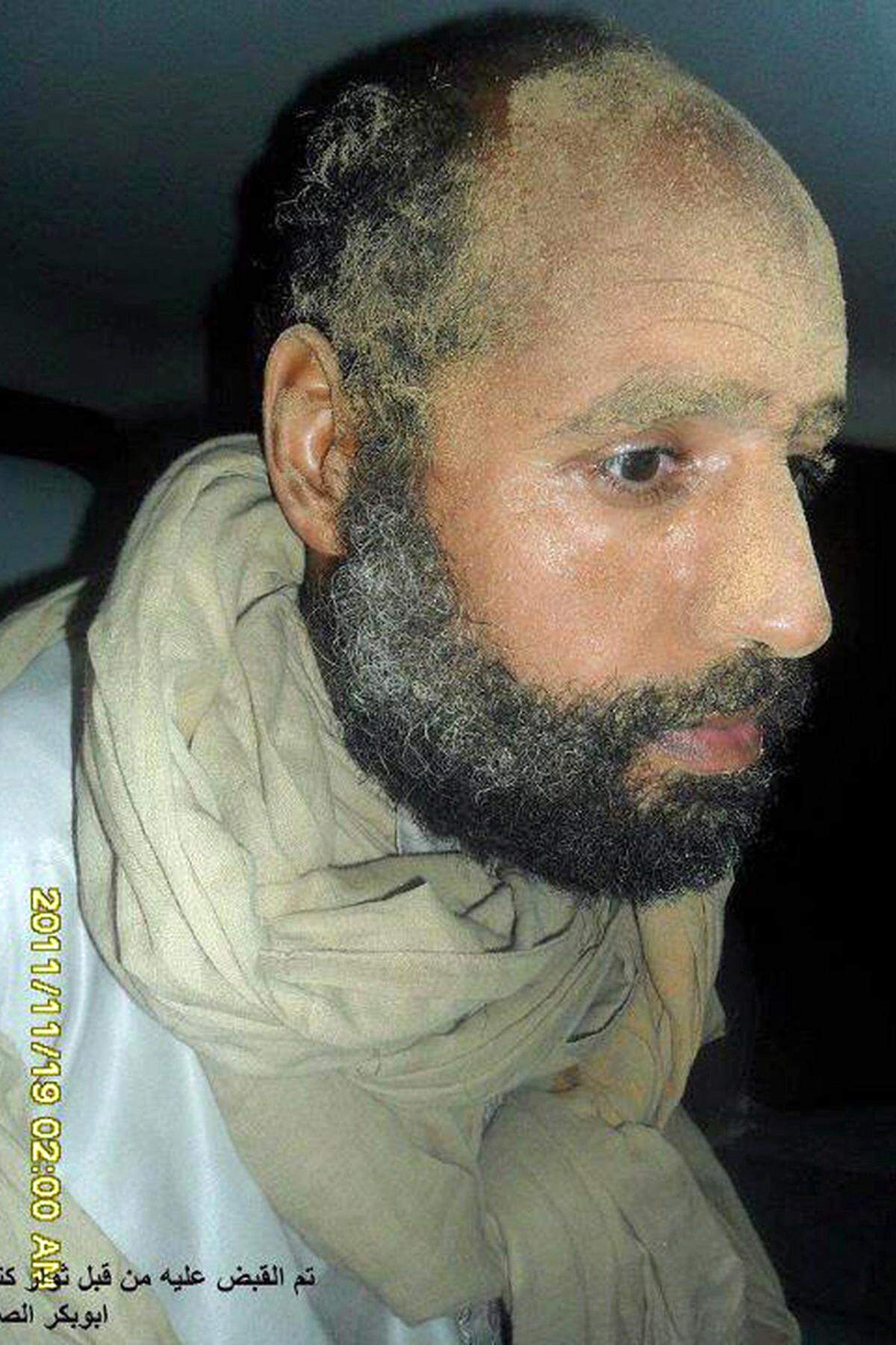 19. November: Saif al-Islam wird gefasst. Der Übergangsrat will dem Sohn des verstorbenen Diktators in Libyen den Prozess machen. Gegen ihn liegt auch ein Haftbefehl des Internationalen Strafgerichtshofs (IStGH) wegen Verbrechen gegen die Menschlichkeit vor.