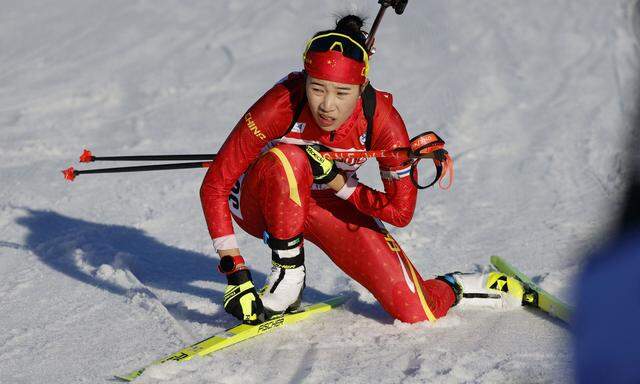 Ohne Weltcup-Praxis liefen Chinas Biathletinnen bei der WM hinterher.
