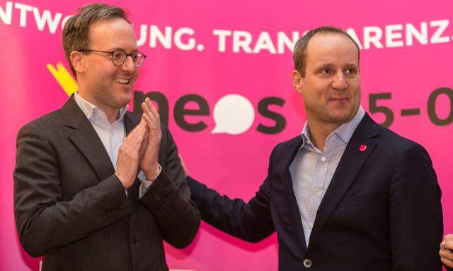 Tirols Neos-Chef Dominik Oberhofer und Neos-Chef Matthias Strolz.