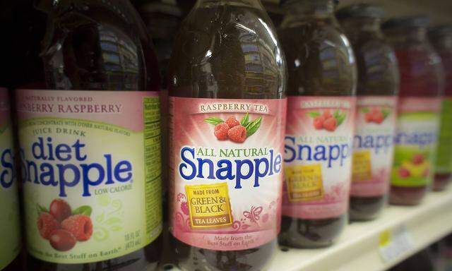 Dr Pepper Snapple Group third quarter beats analysts expectations Bottles of Snapple beverages on a