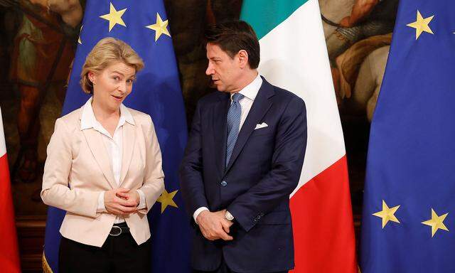 Ursula von der Leyen und Giuseppe Conte sprachen auch über die EU-Asylpolitik.