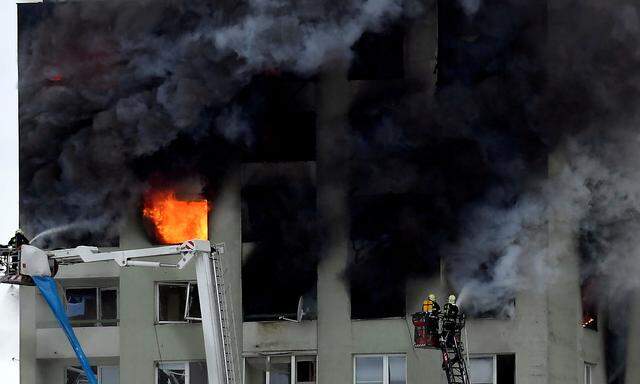 Apartment building damaged by a gas explosion is seen in Presov