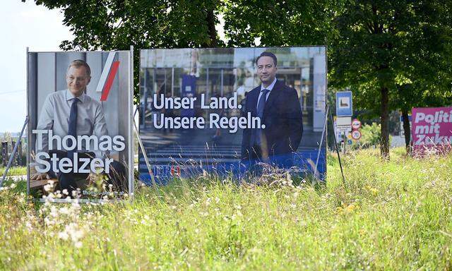 Wahlplakate in Oberösterreich. 